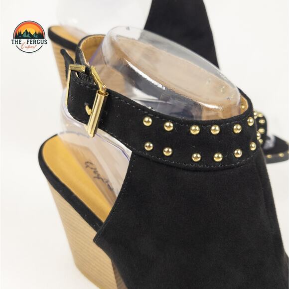 NWT Qupid Women Fashion Vegan Suede Cut Out Peep Toe Block Stacked Heel Size 7.5 - Picture 10 of 12